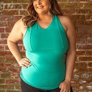 Racer Back Athletic Top Green Size 2X